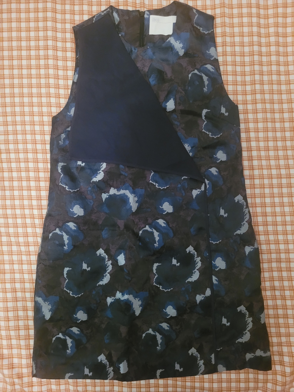 ASOS Navy Floral Paneled Mini Dress